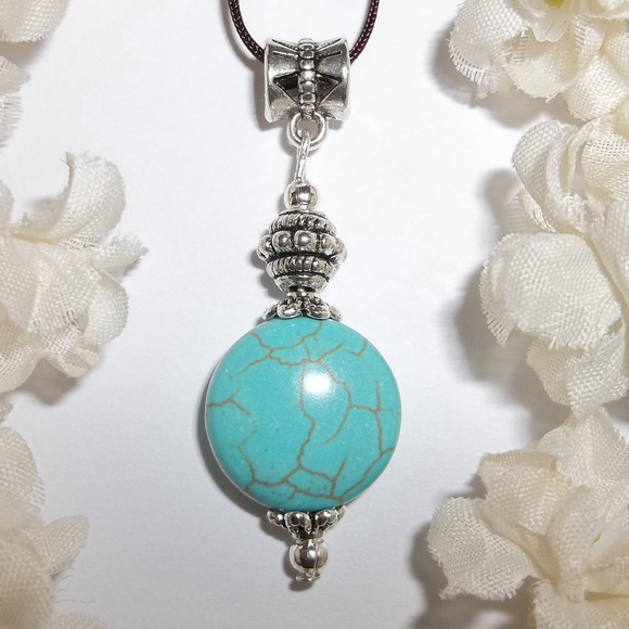 wvluckygirl Jewelry - Turquoise Blue Adjustable Length Short or Long Fashion Accessory Necklace 4840